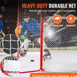 VEVOR Hockey Goal with Backstop and Targets, Street Steel Hockey Net, 72