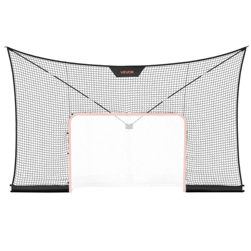 VEVOR Hockey Net Backstop, 12x7 ft Durable Hockey Goal Backstop Net with Extended Coverage, Lightweight and Portable Backyard Training Equipment, Easy Assembly, for Youth Adult (NET ONLY)