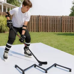 VEVOR Hockey Training Equipment, 5-Section Adjustable Hockey Stick Handling Trainer, Portable On/Off Ice Trainer, Lightweight Solid Sports Tool for Puck Control, Reaction Time, Hand-Eye Coordination