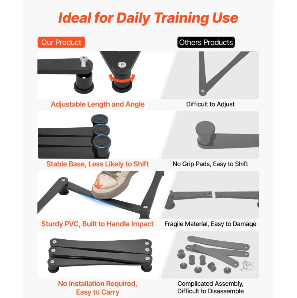 VEVOR Hockey Training Equipment, 5-Section Adjustable Hockey Stick Handling Trainer, Portable On/Off Ice Trainer, Lightweight Solid Sports Tool for Puck Control, Reaction Time, Hand-Eye Coordination