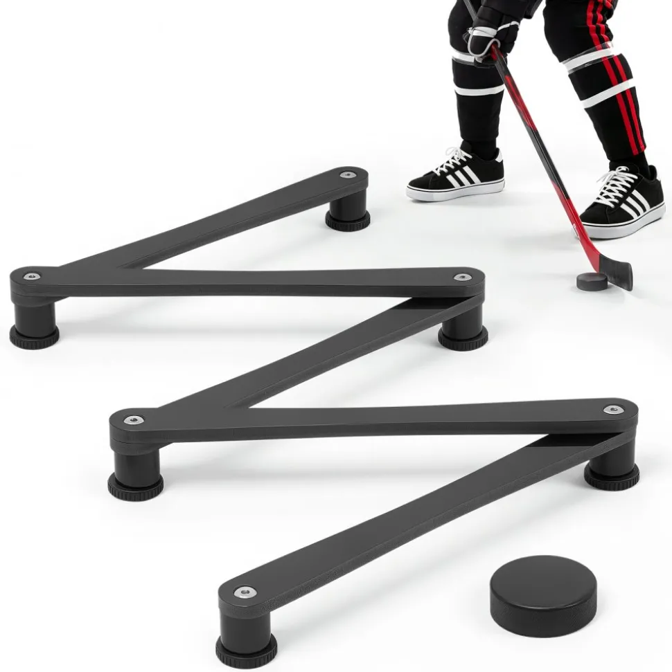 VEVOR Hockey Training Equipment, 5-Section Adjustable Hockey Stick Handling Trainer, Portable On/Off Ice Trainer, Lightweight Solid Sports Tool for Puck Control, Reaction Time, Hand-Eye Coordination