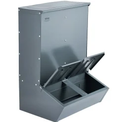 VEVOR Hog Feeder, 3.7 Bushel Capacity, Double Door Pig Feeder, Heavy Duty Steel Piglets Feeder, Multipurpose Trough Creep Feeder, Outdoor Livestock Feeder Farm Accessory for Feeding up to 8 Hogs