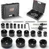 VEVOR Hole Saw Kit, 18 PCS Saw Blades, 6 Drill Bits, 1 Hex Wrench, General Purpose Size from 3/4" to 4-1/2", Bi Metal M42 Hole Saw Set with Carrying Case, Ideal for Wood Board, Plastic and Iron Plate