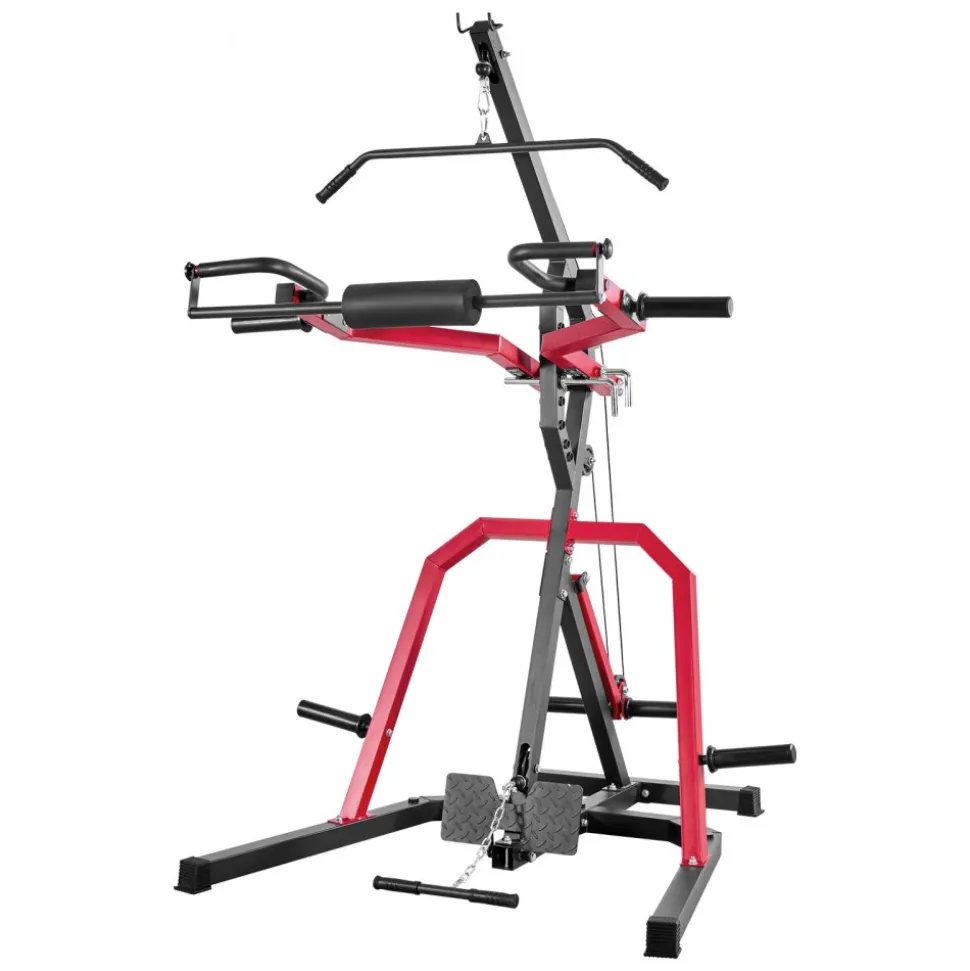 VEVOR Home Gym Equipment, Leverage Gym with 2:1 Ratio LAT Low Row System, Strength Training Machine for Squats Deadlifts Bench Press Bicep Curls, Home Gym Machine, Adjustable Full Body Workout Station