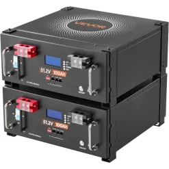 VEVOR Home Power Station Backup Power, 5120Wh, LiFePO4 Lithium Battery, Support Communication, Bluetooth and WiFi, AC 5000W Inverter, Fast Charge, for Home Backup, Emergency, Solar System Components