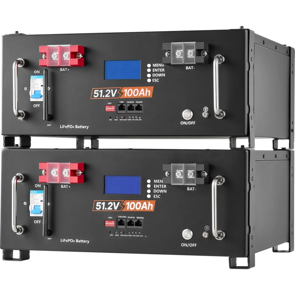 VEVOR Home Power Station Backup Power, 5120Wh, LiFePO4 Lithium Battery, Support Communication, Bluetooth and WiFi, AC 10000W Inverter, Fast Charge, for Home Backup, Emergency, Solar System Components