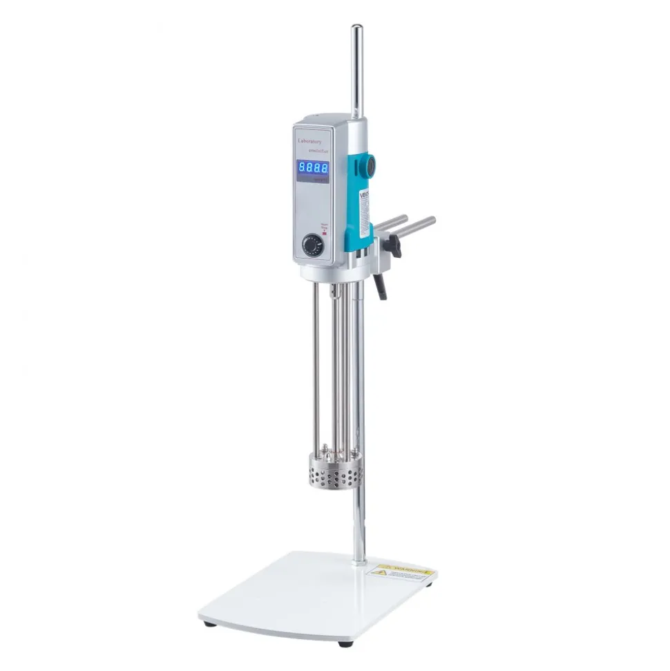 VEVOR Homogenizer, 500 W Laboratory High Speed Dispersing Homogenizer, 200-11000 RPM High Shear Lab Mixer Emulsification Machine, Digital Display Blender, Stainless Steel, for Cosmetics/Food Industry