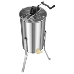 VEVOR Honey Extractor, 2 Frame Manual Honey Spinner with Transparent Lid, Stainless Steel Honeycomb Drum Spinner with Height Adjustable Stand, Honeycomb Extraction Centrifuge Equipment for Beekeeping