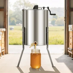 VEVOR Honey Extractor, 4/8 Frame Manual Honey Spinner with Transparent Lid, Stainless Steel Honeycomb Drum Spinner with Height Adjustable Stand, Honeycomb Extraction Equipment for Beekeeping