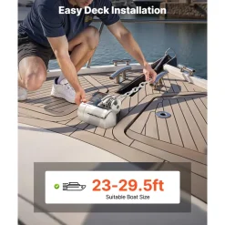 VEVOR Horizontal Fishing Windlass, 12V DC 600W, Windlass Anchor Systems Fit for 1/4-Inch Chain or 9/16 & 5/8 Inch Nylon Rope, Max Pull 573 lbs, 316 Stainless Steel Construction, for Boats 23-29.5 ft