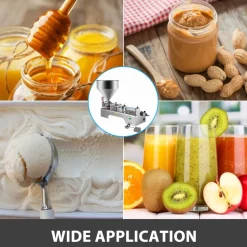 VEVOR Horizontal Pneumatic Liquid Filling Machine 10-300ML, Paste Liquid Filling Machine with 30L Hopper, Pneumatic Dual-use Paste Filling Machine for Cream Shampoo Liquids