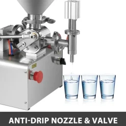 VEVOR Horizontal Pneumatic Liquid Filling Machine 10-300ML, Paste Liquid Filling Machine with 30L Hopper, Pneumatic Dual-use Paste Filling Machine for Cream Shampoo Liquids