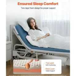 VEVOR Hospital Bed Mattress, 300 lbs Load, Long Term Care Pressure Redistribution Medical-Grade Dual Layer Foam Mattress, Waterproof for Bedsore Treatment Nursing Homes and Home Care, 34 x 76 x 3.5 in