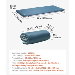 VEVOR Hospital Bed Mattress, 300 lbs Load, Long Term Care Pressure Redistribution Medical-Grade Dual Layer Foam Mattress, Waterproof for Bedsore Treatment Nursing Homes and Home Care, 34 x 76 x 3.5 in