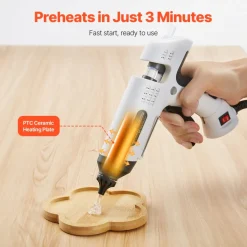 VEVOR Hot Glue Gun, 60/100W Dual Power, Mini Hot Glue Gun with 20 Premium Glue Sticks and Oxford Cloth Bag, Fast Preheating & High Temp Melt Glue Gun for Crafts, Arts, DIY, Quick Home Repairs, White