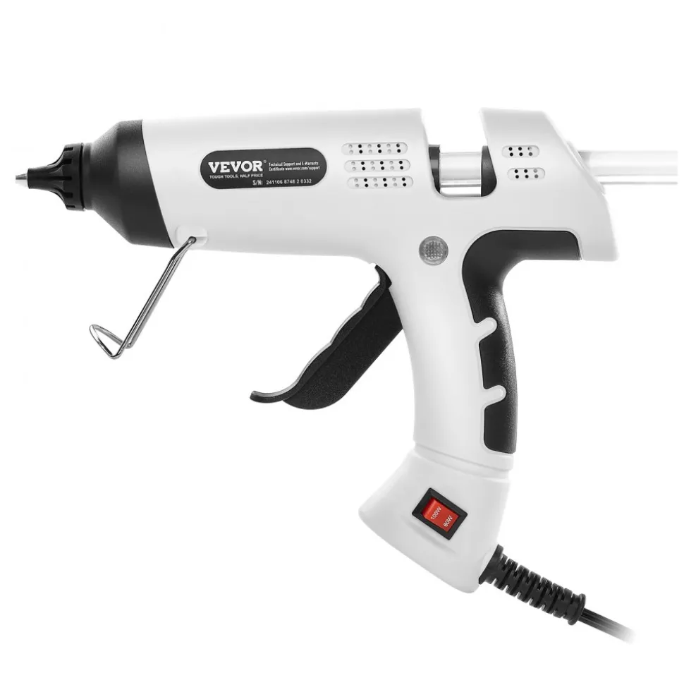 VEVOR Hot Glue Gun, 60/100W Dual Power, Mini Hot Glue Gun with 20 Premium Glue Sticks and Oxford Cloth Bag, Fast Preheating & High Temp Melt Glue Gun for Crafts, Arts, DIY, Quick Home Repairs, White