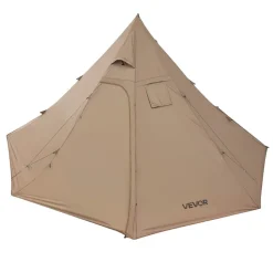 VEVOR Hot Tent for 4 Persons, Camping Tipi Hot Tents with Stove Jack & Inner Tent, Portable Winter Camping Tents with Snow Skirt, Easy Setup, Waterproof 4 Season Shelter Tents for Fishing Backpacking