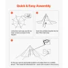 VEVOR Hot Tent for 2 Persons, Portable Winter Tipi Tent with Stove Jack, Waterproof Camping Tents,  Lightweight 4 Season Shelter Tents for Hiking Fishing Backpacking, S Size