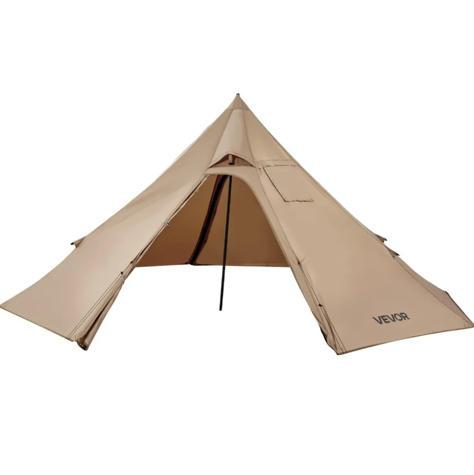 VEVOR Hot Tent for 2 Persons, Portable Winter Tipi Tent with Stove Jack, Waterproof Camping Tents, Lightweight 4 Season Shelter Tents for Hiking Fishing Backpacking, S Size
