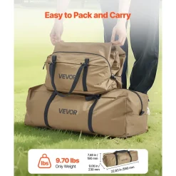 VEVOR Hot Tent for 4-6 Persons, Portable Winter Tipi Tent with Stove Jack, Waterproof Canvas Camping Tents, Lightweight 4 Season Shelter Tents for Hiking Fishing Backpacking, L Size