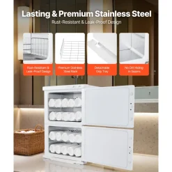 VEVOR Hot Towel Warmer, 5 gal Large Towel Warmer Cabinet with See Through Window, Clip & Stainless Steel Racks, Holds up 36 Towels, All-Round Heating Cabinet for Spa, Barber, Manicures, Massage, Salon
