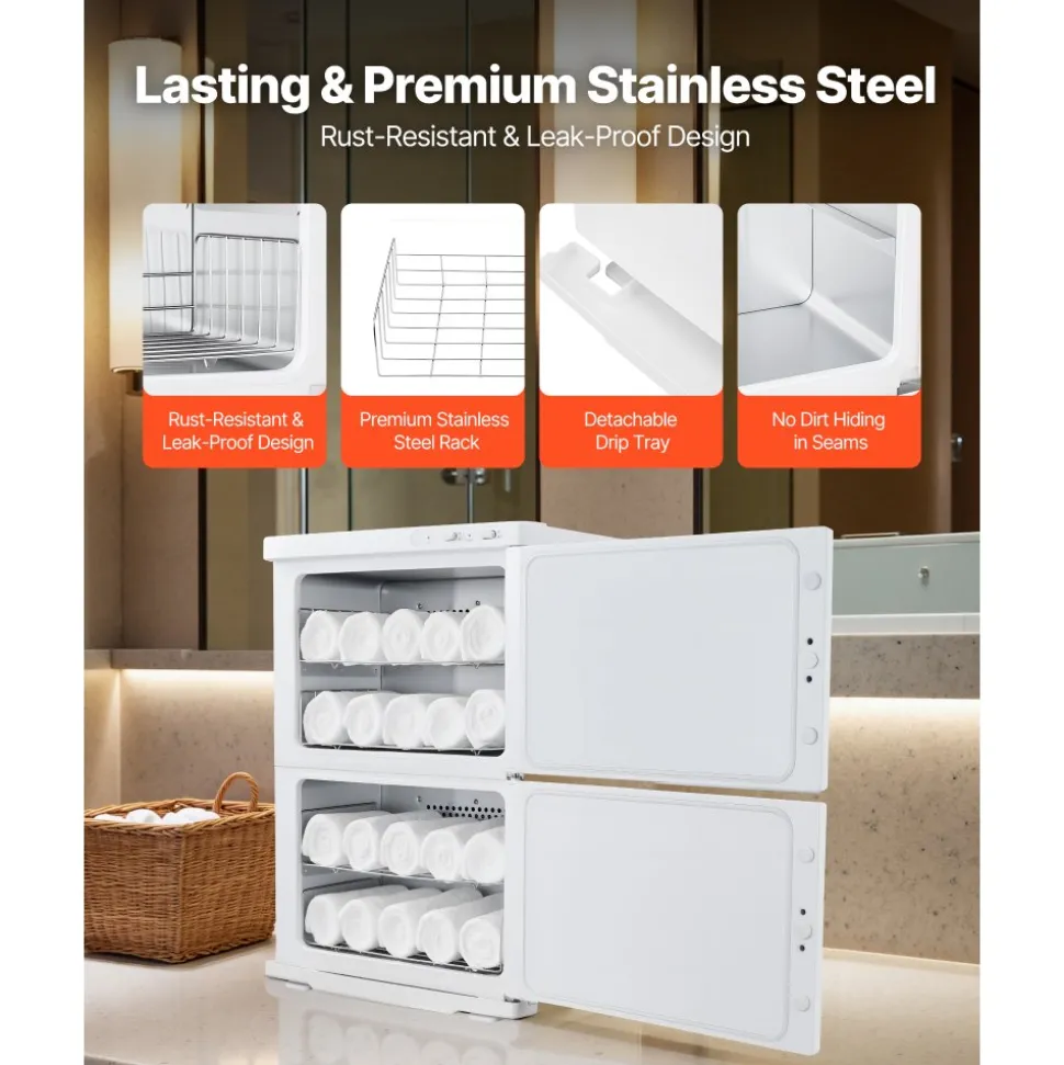 VEVOR Hot Towel Warmer, 5 gal Large Towel Warmer Cabinet with See Through Window, Clip & Stainless Steel Racks, Holds up 36 Towels, All-Round Heating Cabinet for Spa, Barber, Manicures, Massage, Salon
