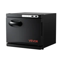 VEVOR Hot Towel Warmer, 1.76 gal Small Towel Warmer Cabinet with Clip & Stainless Steel Rack, Holds up 12 Towels, Portable All-Round Heating Cabinet for Spa, Barber, Manicures, Massage, Salon, Black