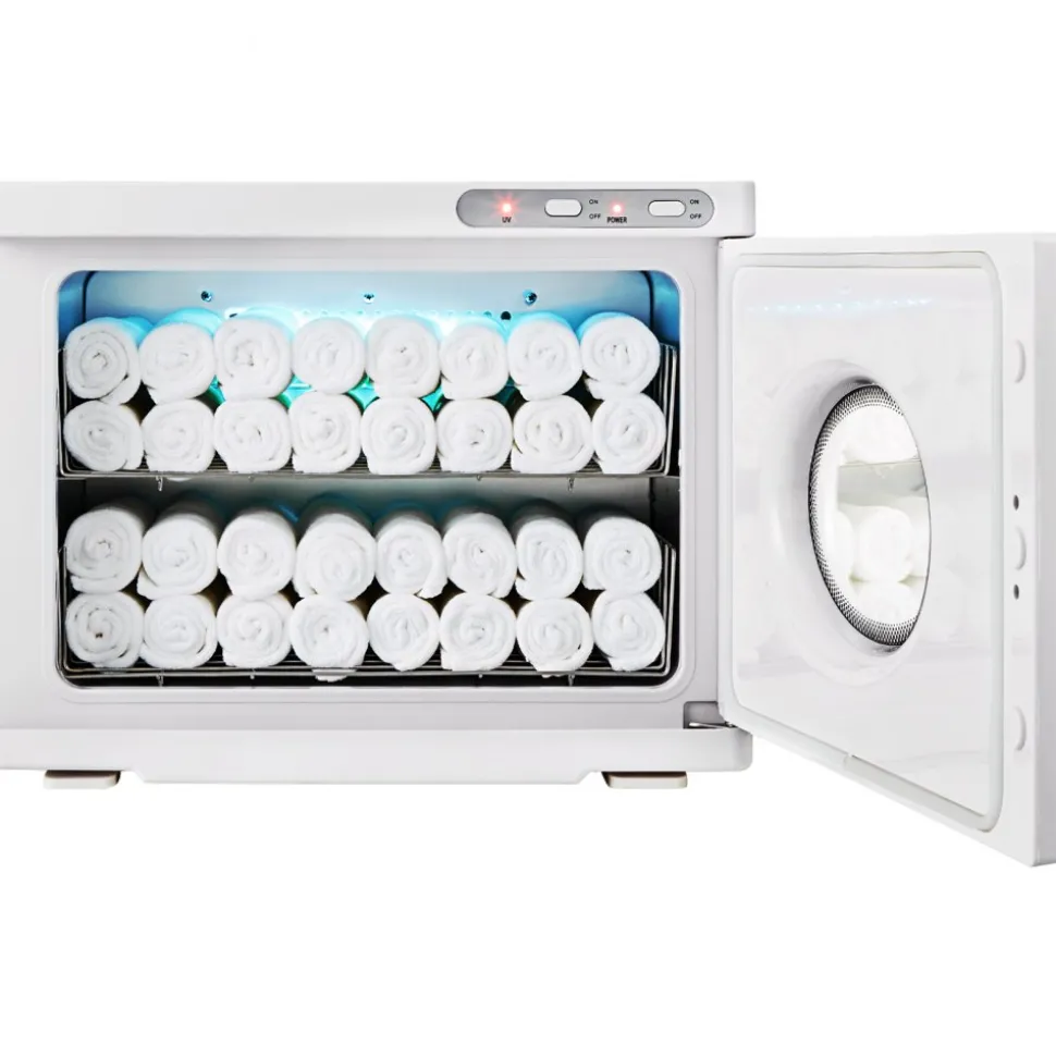 VEVOR Hot Towel Warmer,23L Large Capacity Spa Hot Towel Warmers with See Through Window, 2 Stainless Steel Racks, Holds up 50-60 Towels, 2-in-1 All-round Heating for Facials, SPA, Massage, Salon