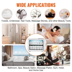 VEVOR Hot Towel Warmer,23L Large Capacity Spa Hot Towel Warmers with See Through Window, 2 Stainless Steel Racks, Holds up 50-60 Towels, 2-in-1 All-round Heating for Facials, SPA, Massage, Salon