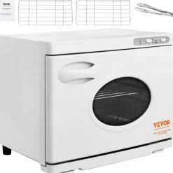 VEVOR Hot Towel Warmer,23L Large Capacity Spa Hot Towel Warmers with See Through Window, 2 Stainless Steel Racks, Holds up 50-60 Towels, 2-in-1 All-round Heating for Facials, SPA, Massage, Salon