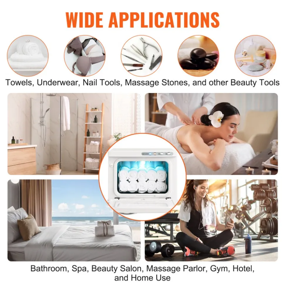 VEVOR Hot Towel Warmer, 8L Spa Hot Towel Warmer Cabinet, 2-in-1 Towel Warmer with Stainless Steel Rack, Holds up to 16 Towels, All-round Heating for Facials, SPA, Massage, Salon, Bathroom, Esthetician
