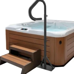 VEVOR Hot Tub Handrail, 360 Rotatable Spa Side Handrail with 48"-63" Adjustable Height, Rust-proof Aluminum Spa Step Hot Tub Hand Rail with Slide-Under Mount Base for Indoor & Outdoor, 600LBS Capacity