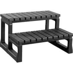 VEVOR Hot Tub Steps, 2-Step Spa Outdoor Stairs, Heavy Duty 23.6 inch Wide PP Above-Ground/Inflatable Pool Ladder with 320 lbs Weight Capacity, Multi-Use for Porch, Patio, Deck, Campers, Black