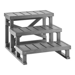 VEVOR Hot Tub Steps 3-Step Spa Stairs 27.5 in Wide Step Ladder Outdoor, 350 lbs Capacity, Sturdy HIPS Plastic, Non-Slip Foot Pads, Easy Assembly, Stable Access for Pool, RV, Home Patio and Backyard