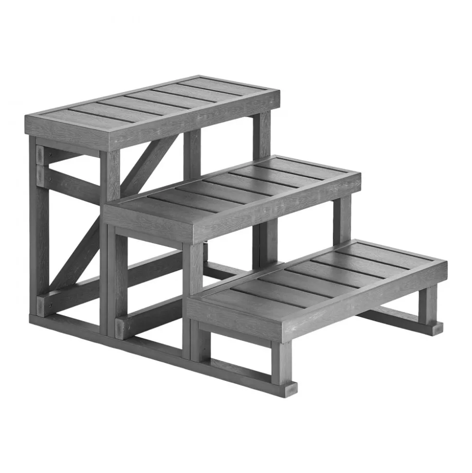VEVOR Hot Tub Steps 3-Step Spa Stairs 27.5 in Wide Step Ladder Outdoor, 350 lbs Capacity, Sturdy HIPS Plastic, Non-Slip Foot Pads, Easy Assembly, Stable Access for Pool, RV, Home Patio and Backyard