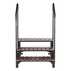 VEVOR Hot Tub Steps with Handrail 3-Step Spa Outdoor Stairs 550lbs Capacity, 32.3in Wide Step, Steel & Plastic, Easy Assembly, Non-Slip Step Ladder for Above-Ground/Inflatable Pool, RV,Patio,Deck