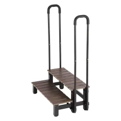 VEVOR Hot Tub Steps with Handrail 2-Step Spa Outdoor Stairs 550lbs Capacity, 32.3in Wide Step, Steel & Plastic, Easy Assembly, Non-Slip Step Ladder for Above-Ground/Inflatable Pool, RV,Patio,Deck