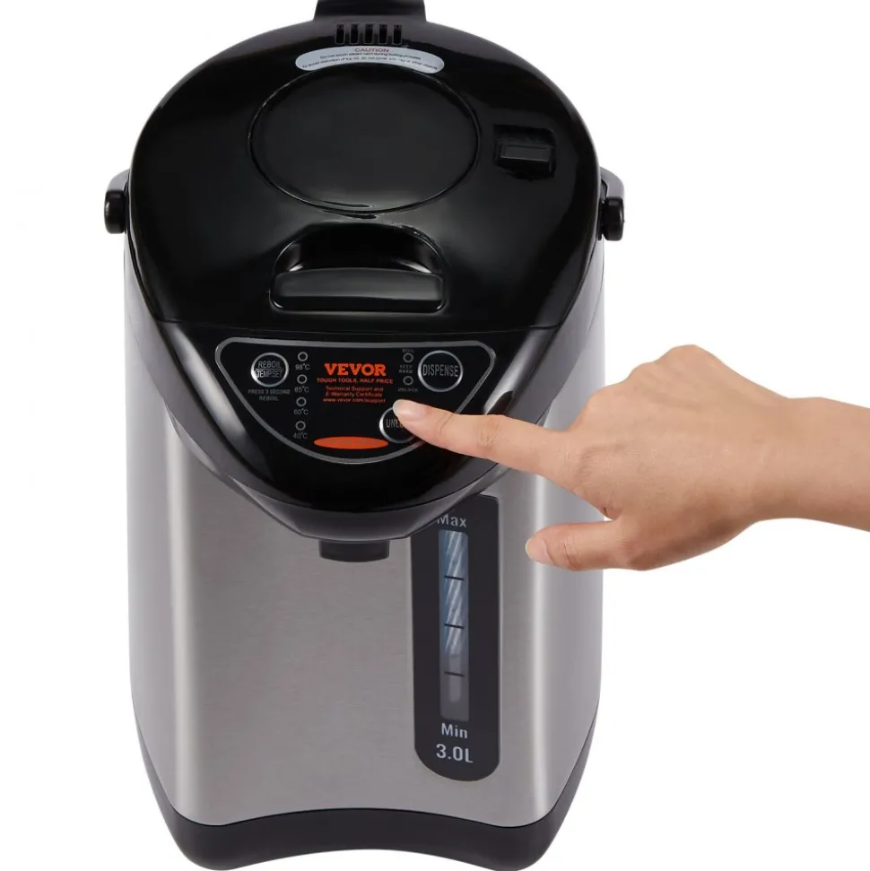 VEVOR Hot Water Dispenser, Adjustable 4 Temperatures Water Boiler and Warmer, 304 Stainless Steel Countertop Water Heater, 3-Way Dispense for Tea, Coffee and Baby Formula, 3L/102 oz