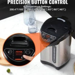 VEVOR Hot Water Dispenser, Adjustable 4 Temperatures Water Boiler and Warmer, 304 Stainless Steel Countertop Water Heater, 3-Way Dispense for Tea, Coffee and Baby Formula, 3L/102 oz