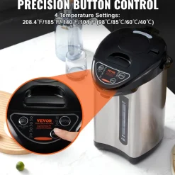 VEVOR Hot Water Dispenser, Adjustable 4 Temperatures Water Boiler and Warmer, 304 Stainless Steel Countertop Water Heater, 3-Way Dispense for Tea, Coffee and Baby Formula, 4L/135 oz