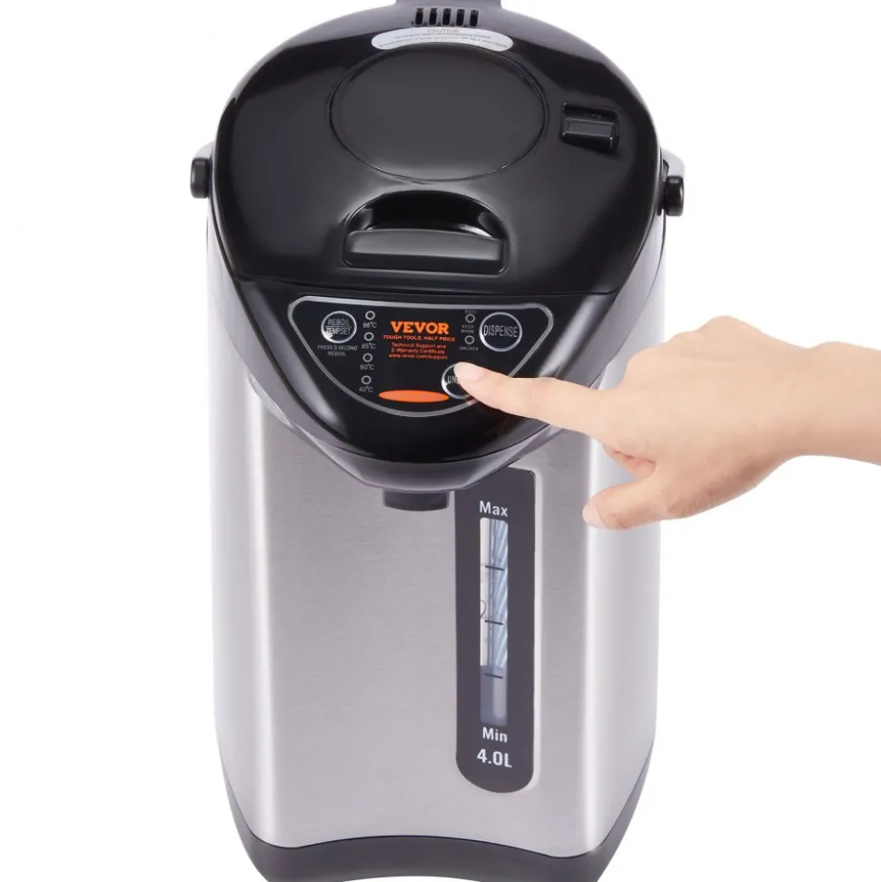 VEVOR Hot Water Dispenser, Adjustable 4 Temperatures Water Boiler and Warmer, 304 Stainless Steel Countertop Water Heater, 3-Way Dispense for Tea, Coffee and Baby Formula, 4L/135 oz