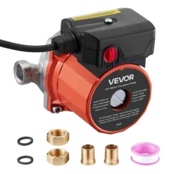 VEVOR Hot Water Recirculating Pump, with Bypass Valve, Instant Recirculation Pump Kit with Timer, Adapter, Circulation Circulator System, Stainless Steel Head, 0.13 HP 110-120V, for Tank Water Heaters