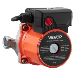 VEVOR Hot Water Recirculating Pump, with Bypass Valve, Instant Recirculation Pump Kit with Timer, Adapter, Circulation Circulator System, Stainless Steel Head, 0.13 HP 110-120V, for Tank Water Heaters