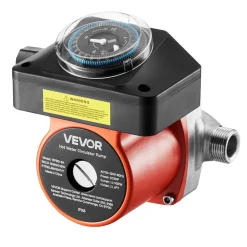VEVOR Hot Water Recirculating Pump, with Timer, 10 GPM Instant Recirculation Pump Kit, Circulation Circulator System, 0.13 HP AC 110-120V, NPT 3/4 in to NPT 1/2 in Connector, for Solar Water Heater