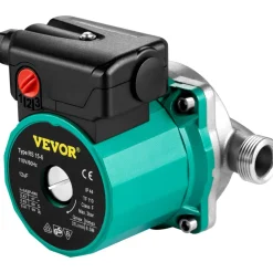 VEVOR Hot Water Recirculating Pump, 93W, 110V Water Circulator Pump, Circulation Pump, 3/4″ G Thread to 1/2″ NPT Brass Adapter, Stainless Steel Head, 3 Speed Control for Electric Water Heater System