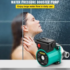 VEVOR Hot Water Recirculating Pump, 93W, 110V Water Circulator Pump, Circulation Pump, 3/4″ G Thread to 1/2″ NPT Brass Adapter, Stainless Steel Head, 3 Speed Control for Electric Water Heater System