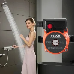 VEVOR Hot Water Recirculating Pump, 10 GPM, Instant Circulation Circulator Pump System, 3-Speed Control, 0.13 HP, 110-120V, NPT 3/4 in to NPT 1/2 in Adapter, Cast Iron Head, for Water Heater System