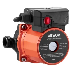 VEVOR Hot Water Recirculating Pump, 10 GPM, Instant Circulation Circulator Pump System, 3-Speed Control, 0.13 HP, 110-120V, NPT 3/4 in to NPT 1/2 in Adapter, Cast Iron Head, for Water Heater System