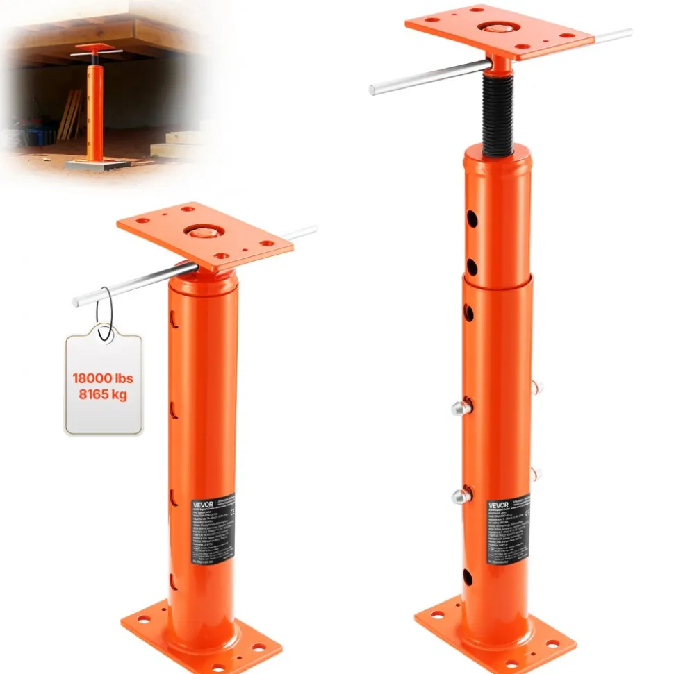 VEVOR House Floor Jack, 19"-36" Height Range, 18000 lbs Max Load Capacity, Adjustable Support Beam Basement Jack Post Pole for Leveling, Lift Support Steel Telescoping Jack Post for Temporary Support