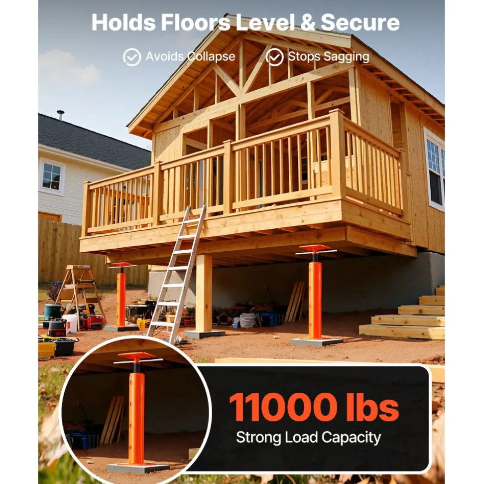 VEVOR House Floor Jack, 19"-36" Height Range, 18000 lbs Max Load Capacity, Adjustable Support Beam Basement Jack Post Pole for Leveling, Lift Support Steel Telescoping Jack Post for Temporary Support